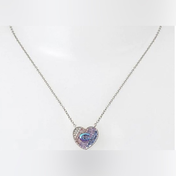 Coach C Pave Heart Pendant Necklace - Picture 2 of 5